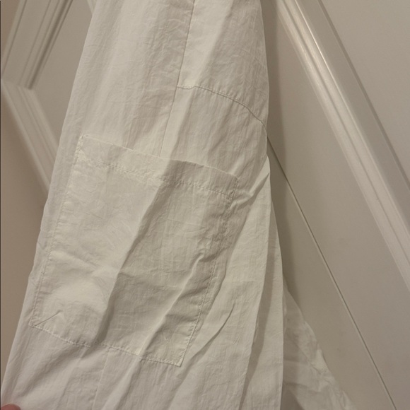 White Drawstring Parachute Pants - Picture 3 of 3